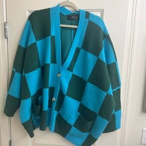 Dressed in LALA Oversized Checkerboard Cardigan